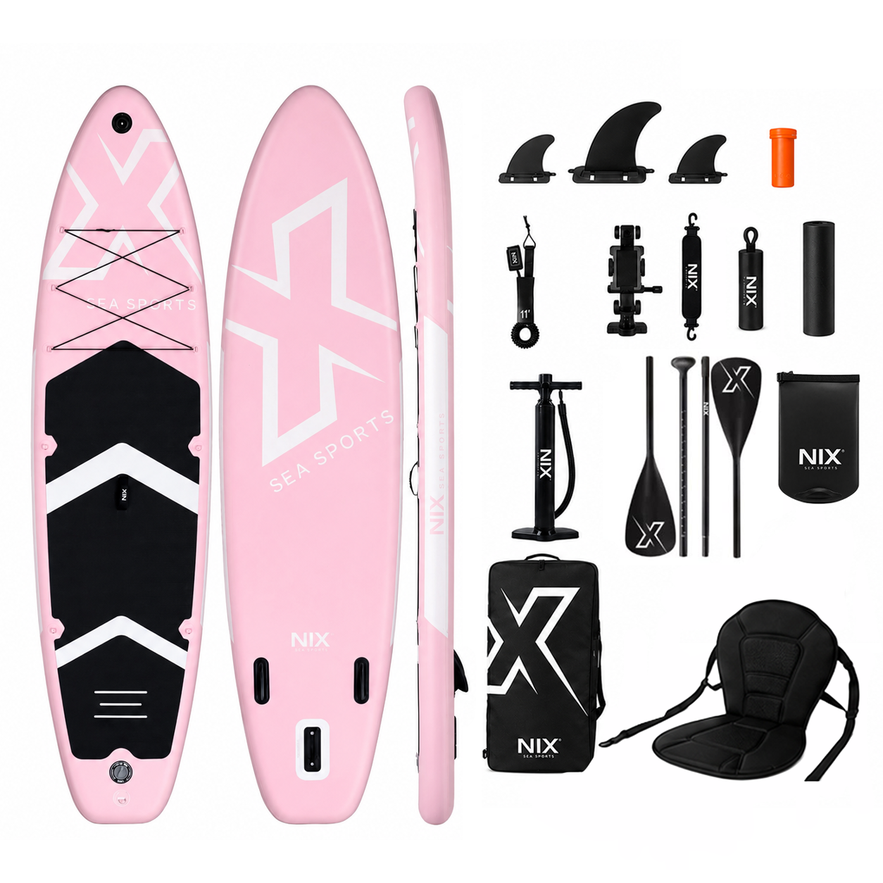 Tabla Paddle Surf Hinchable 11" 335x84x15 cm 159 kg rosa Pack Premium