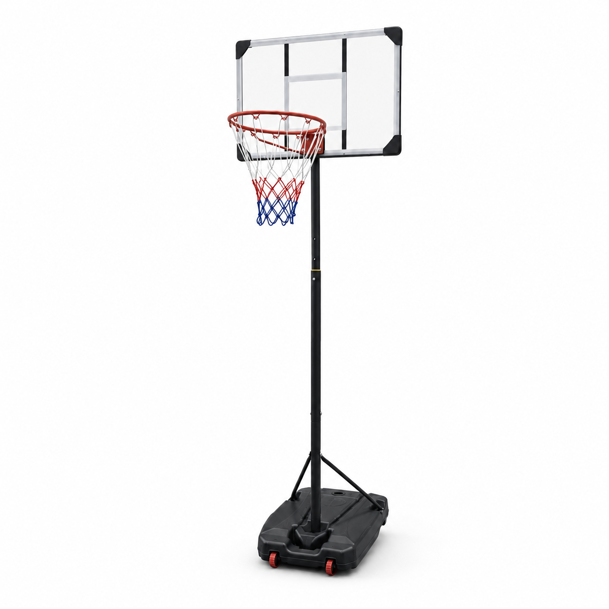 Canasta Baloncesto Portátil Regulable 1,6-2,1m Base con Ruedas
