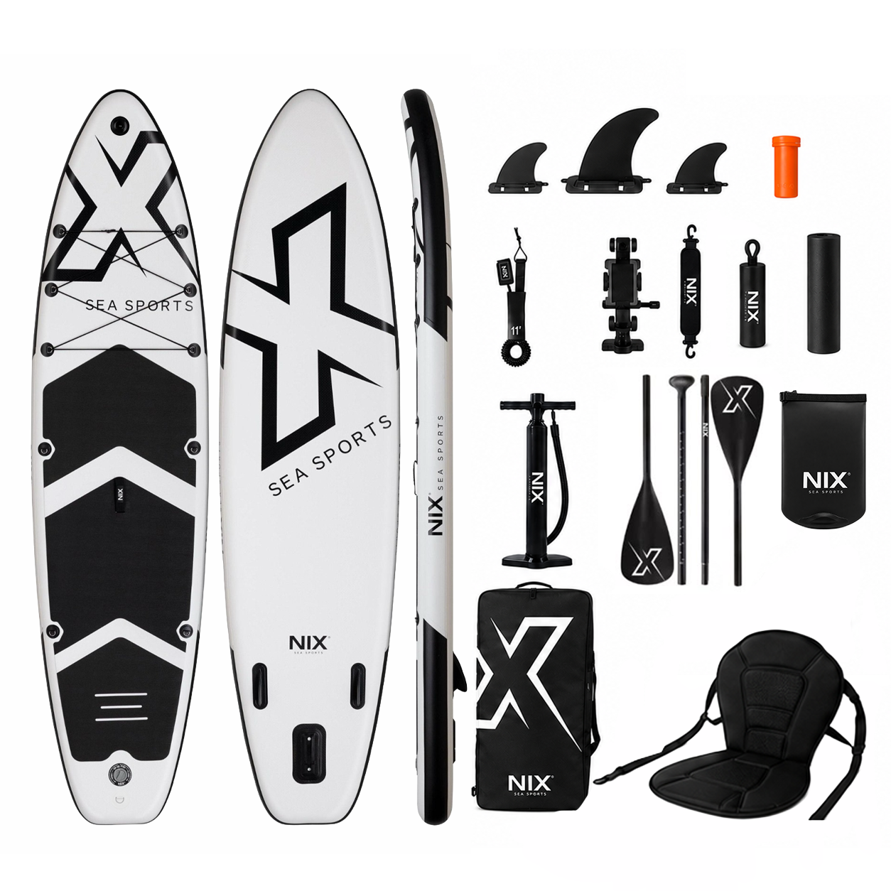 Tabla Paddle Surf Hinchable 11" 335x84x15 cm 159 kg Blanca Pack Premium