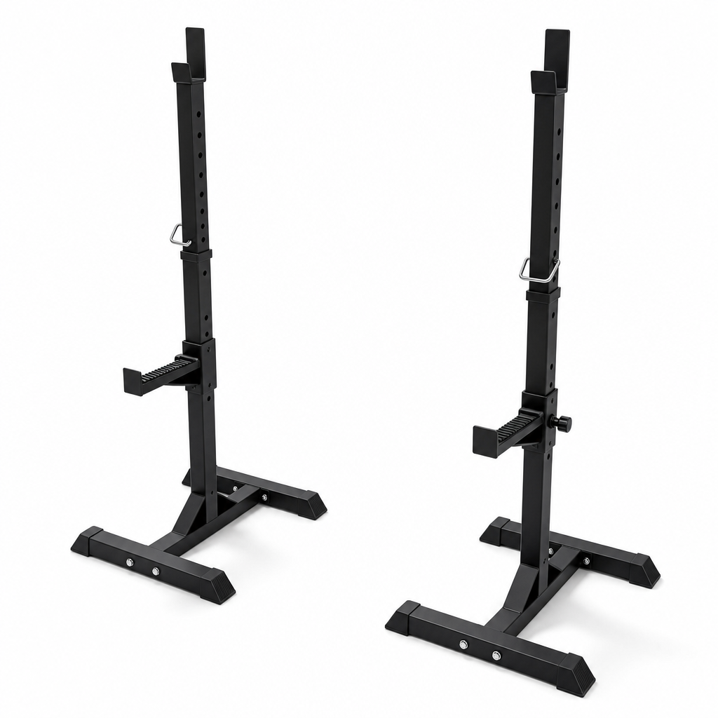 Par de Soportes de Barra Ajustables para Sentadilla y Press