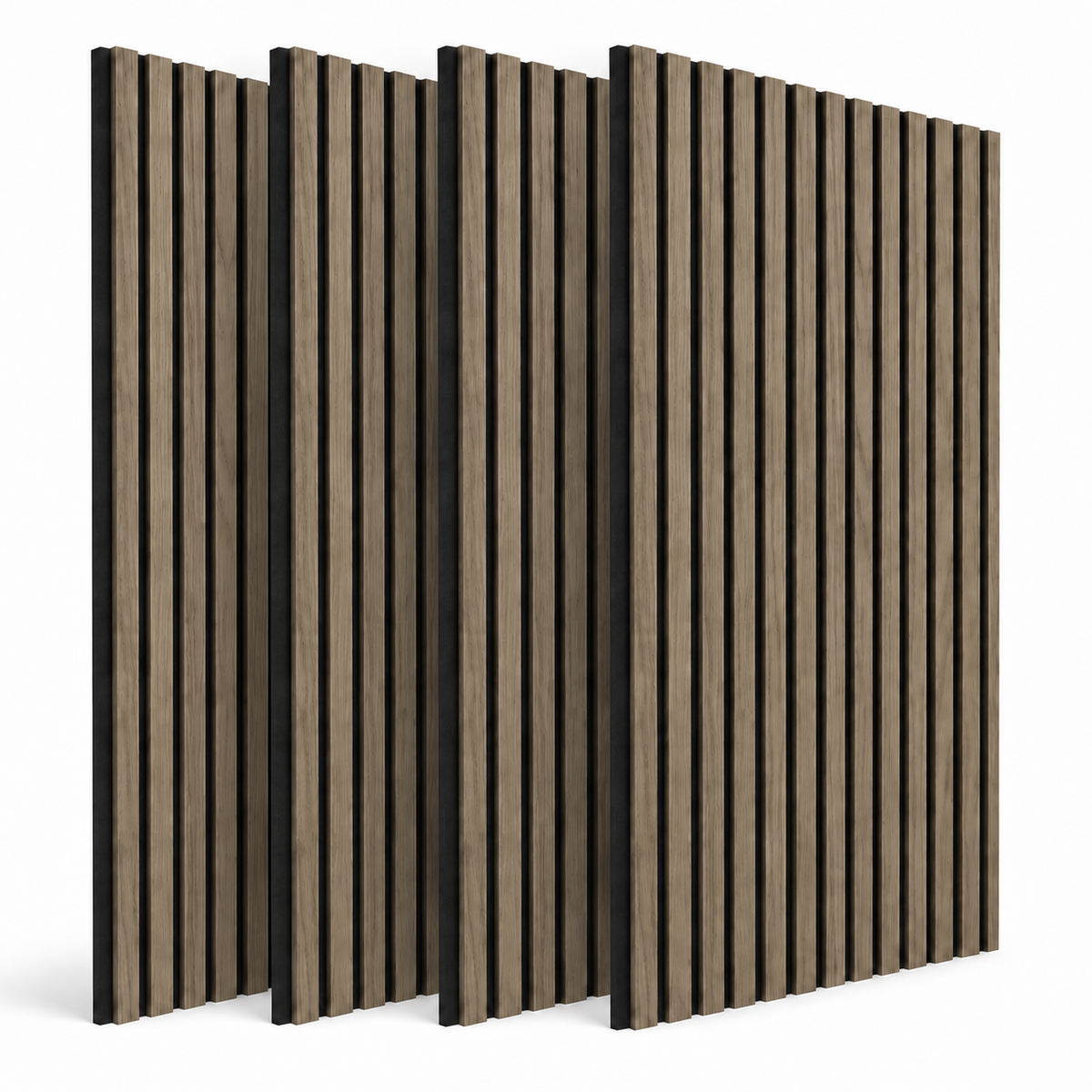 Panel acústico decorativo MDF efecto madera con fieltro 120x60 cm Pack 4