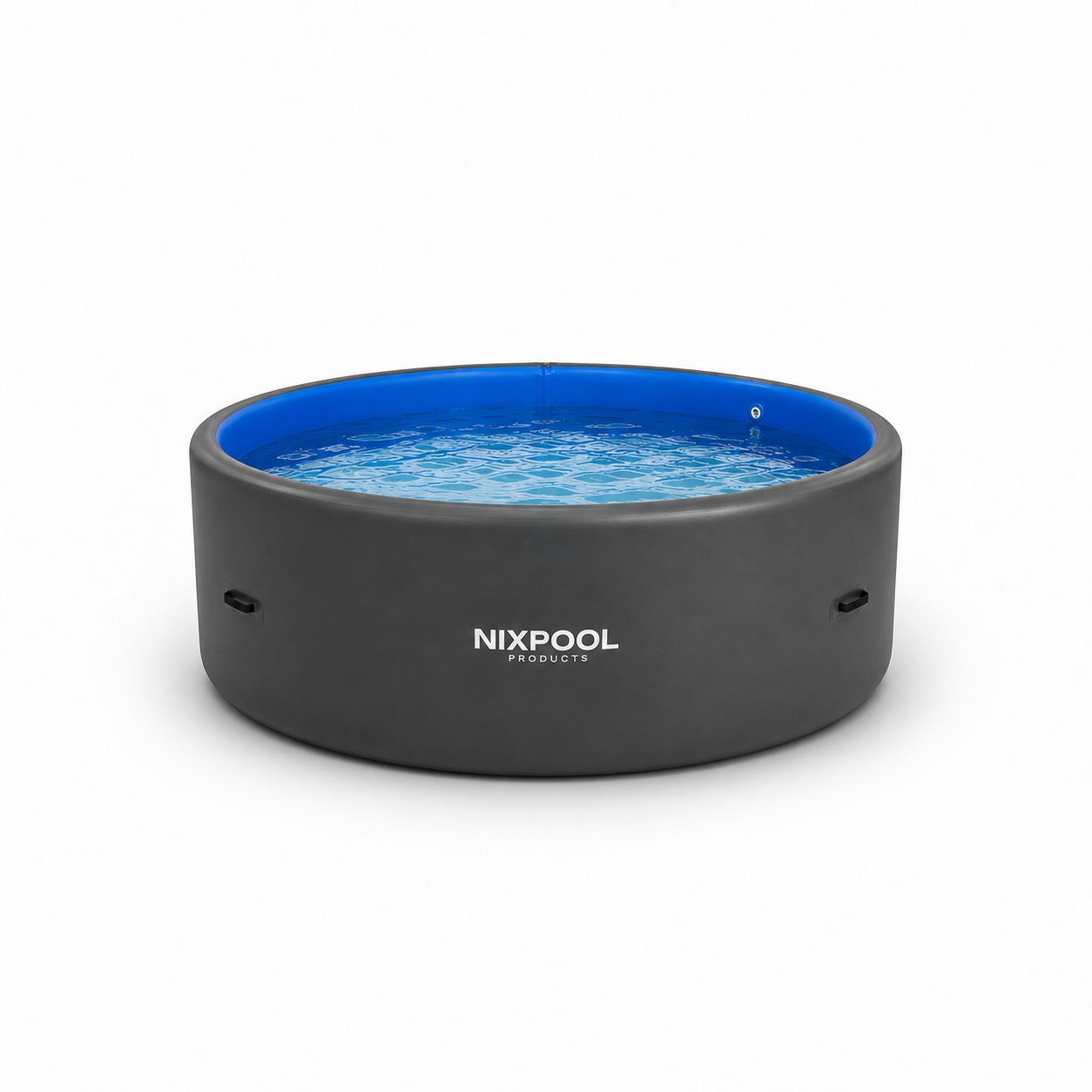 Piscina Hinchable Rígida Gris Antracita Bomba Eléctrica y Accesorios Incluidos