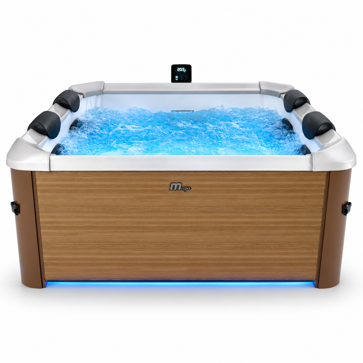 MSpa - Pack Spa Amber 4-6 personas + Set muebles de mimbre (cuadrado)