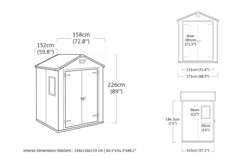 Keter - Cabane d'extérieur Manor 6x5 gris