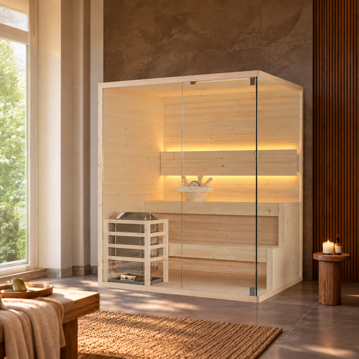 Sauna finlandese da interno per 3-4 persone