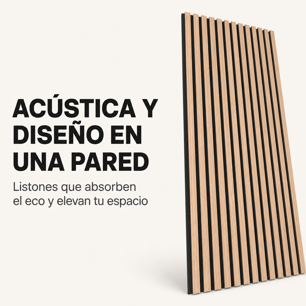 Painel Acústico Decorativo MDF Efeito Madeira com Feltro 120x60 cm Pack 4