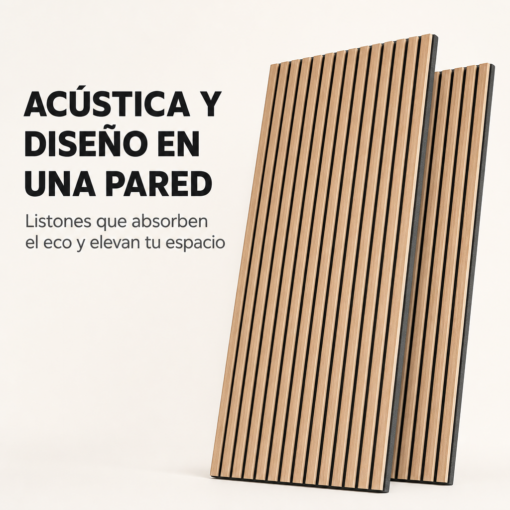 Painel Acústico MDF com Ripas e Isolamento 120x60 cm Pack 2