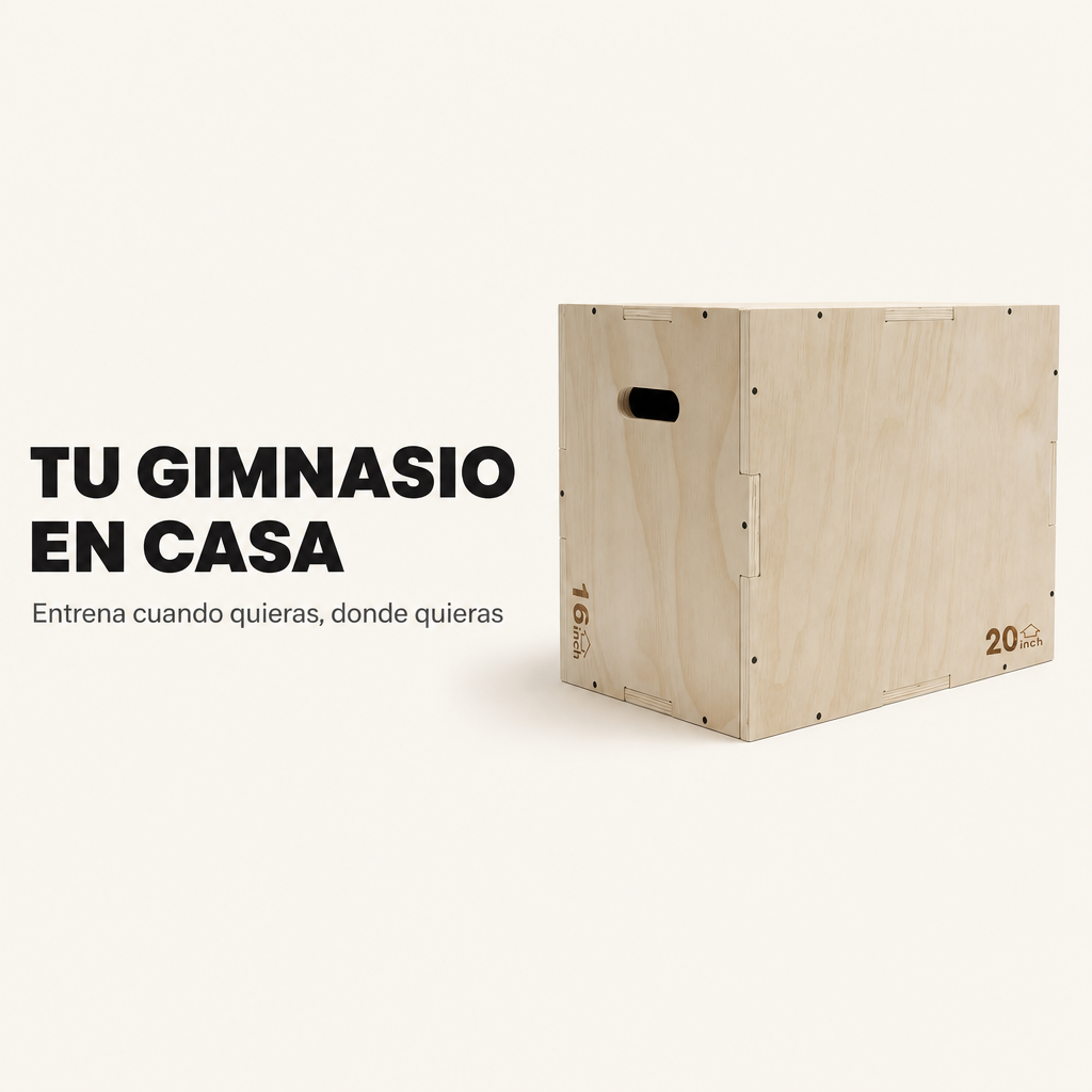 Plyometrische houten box met drie hoogtes