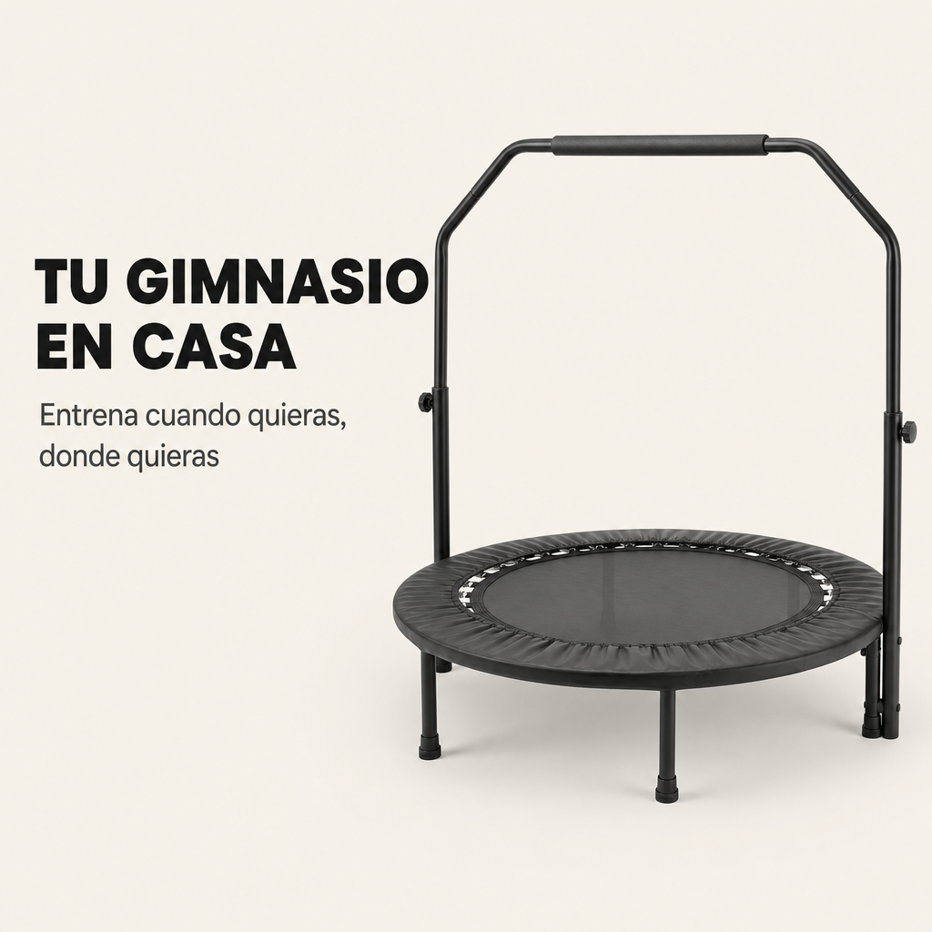 Trampolino fitness 3 in 1 con barra regolabile