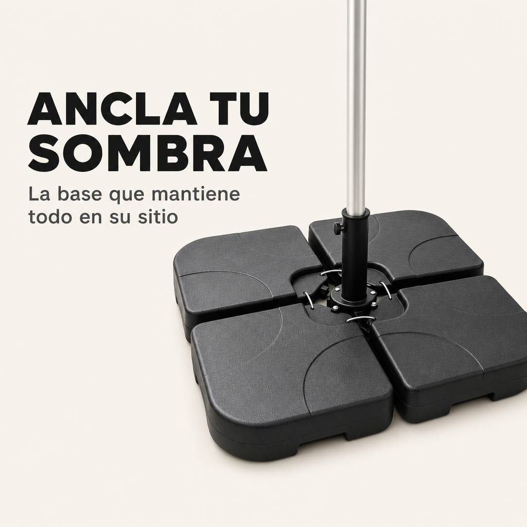 Base modulaire pour parasol 4 pièces remplissable noire