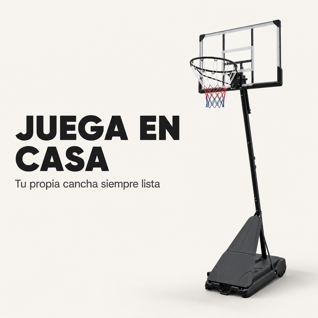 Cesto de Basquetebol Exterior Regulável 2,45-3,1 m com rodas