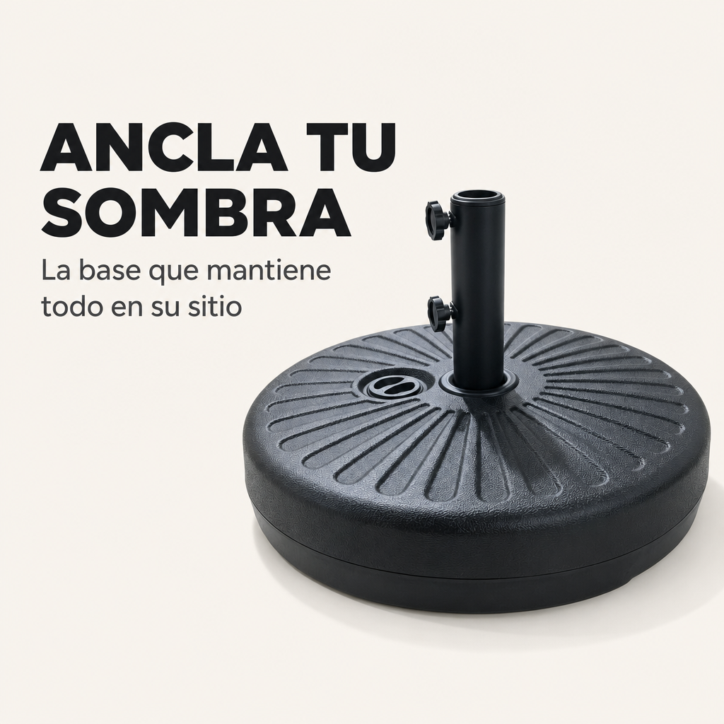 Base para Guarda-Sol Recheável 22 L com Suporte Central