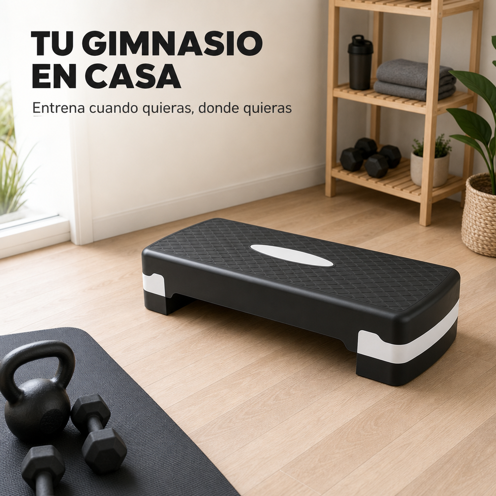 Step Aeróbico Regulable con 3 Alturas y Superficie Antideslizante