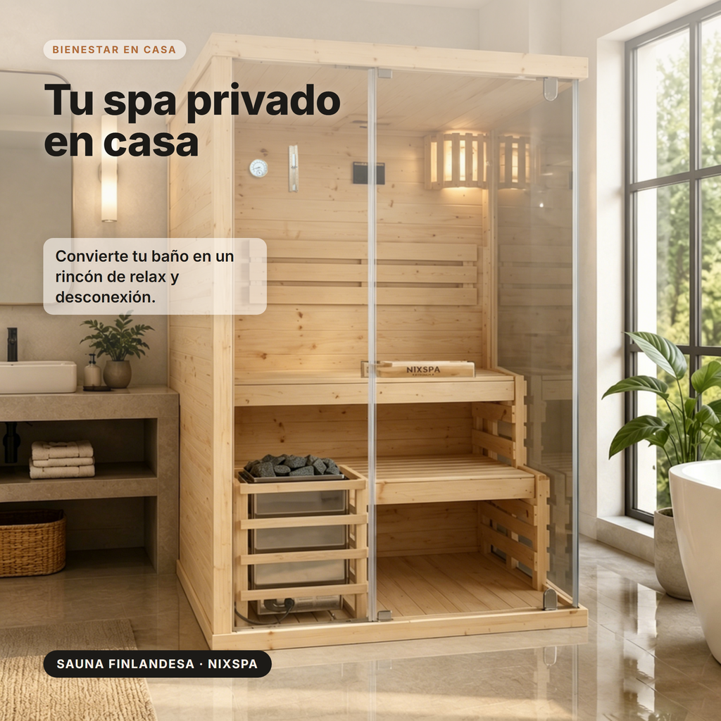 Sauna Finlandesa 2 Personas Madera Hemlock Canadiense