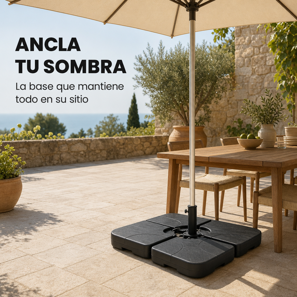 Base modulaire pour parasol 4 pièces remplissable noire