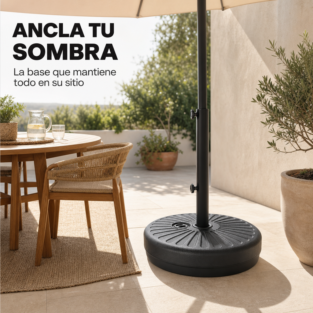 Base para Guarda-Sol Recheável 22 L com Suporte Central