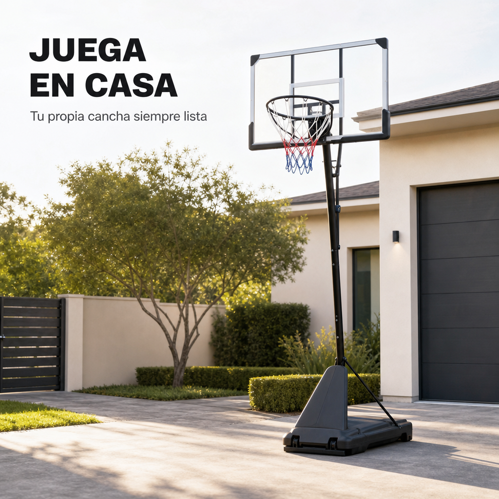 Cesto de Basquetebol Exterior Regulável 2,45-3,1 m com rodas