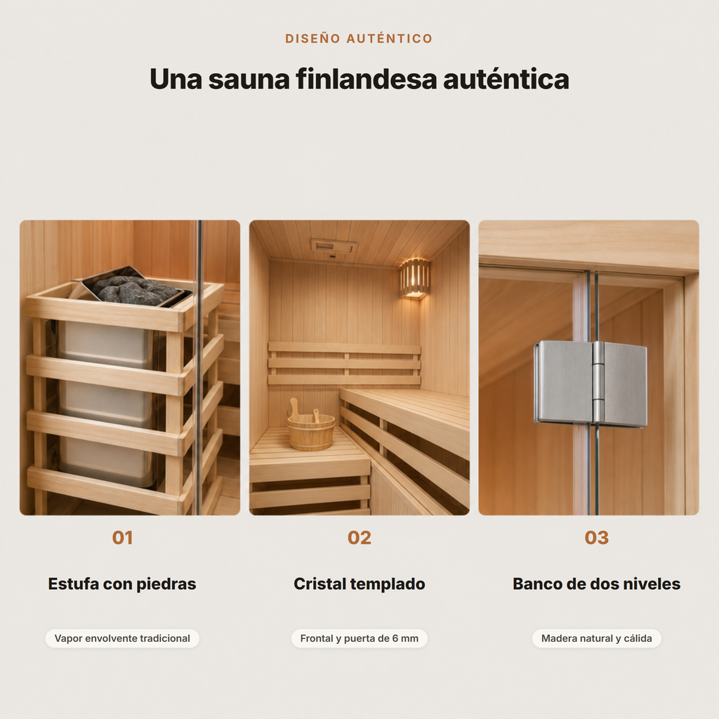 Sauna Finlandesa 2 Personas Madera Hemlock Canadiense