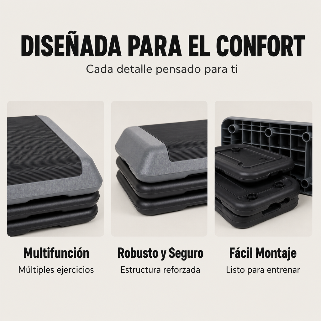 Banco Step Aeróbico Ajustable Antideslizante