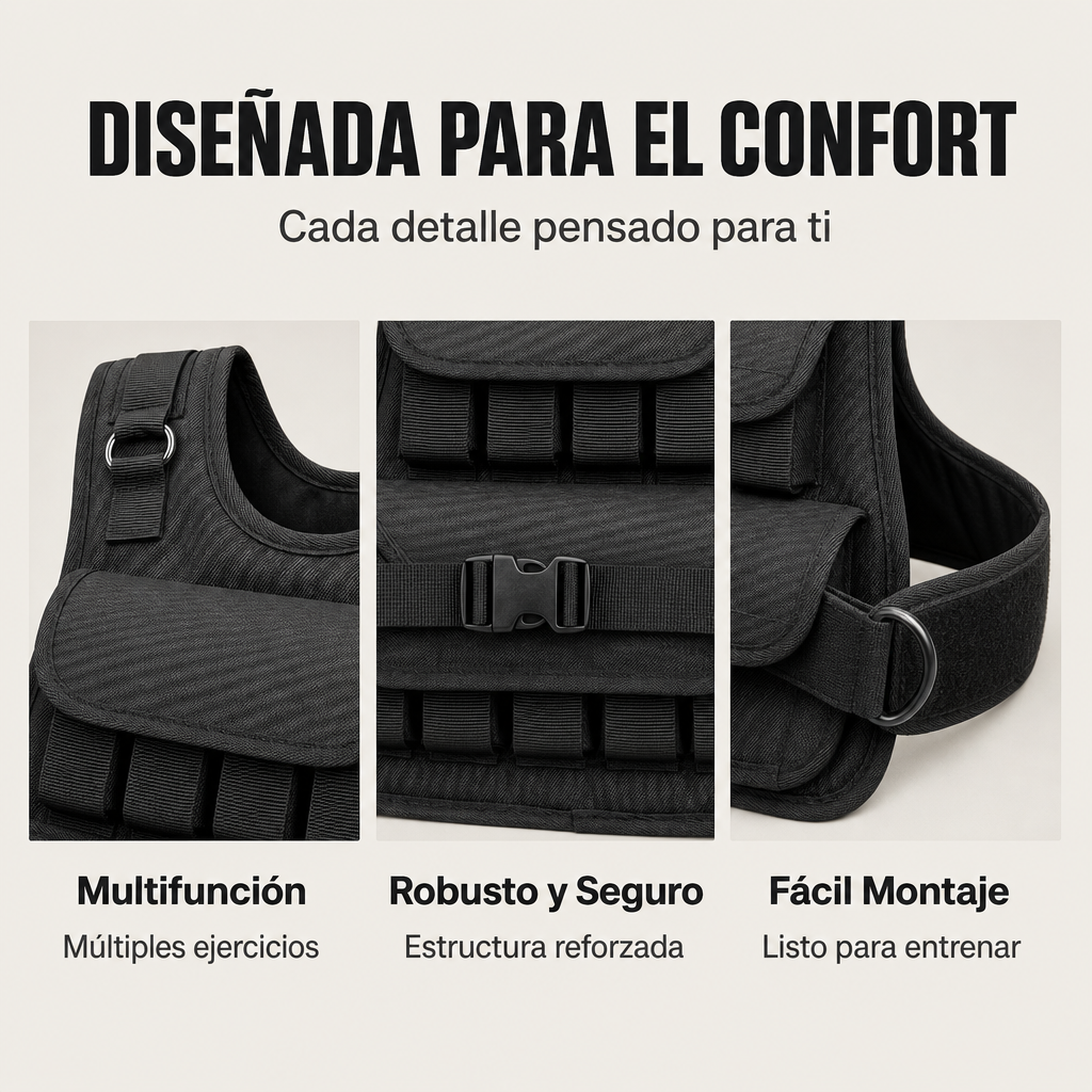 Gilet lesté ajustable pour entraînement fitness et course