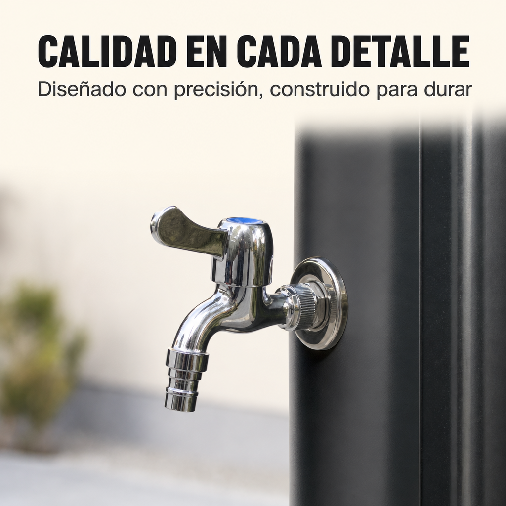Douche solaire extérieure pour jardin et piscine avec robinet lave-pieds et douchette orientable noir/argenté
