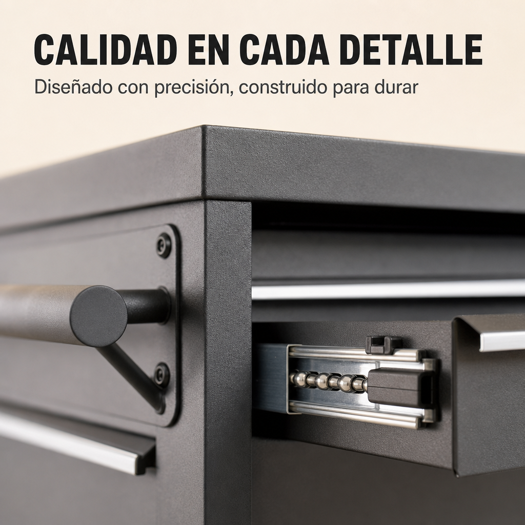 Carrello porta attrezzi metallico con cassetti e ruote 360° con chiusura di sicurezza per officina e garage
