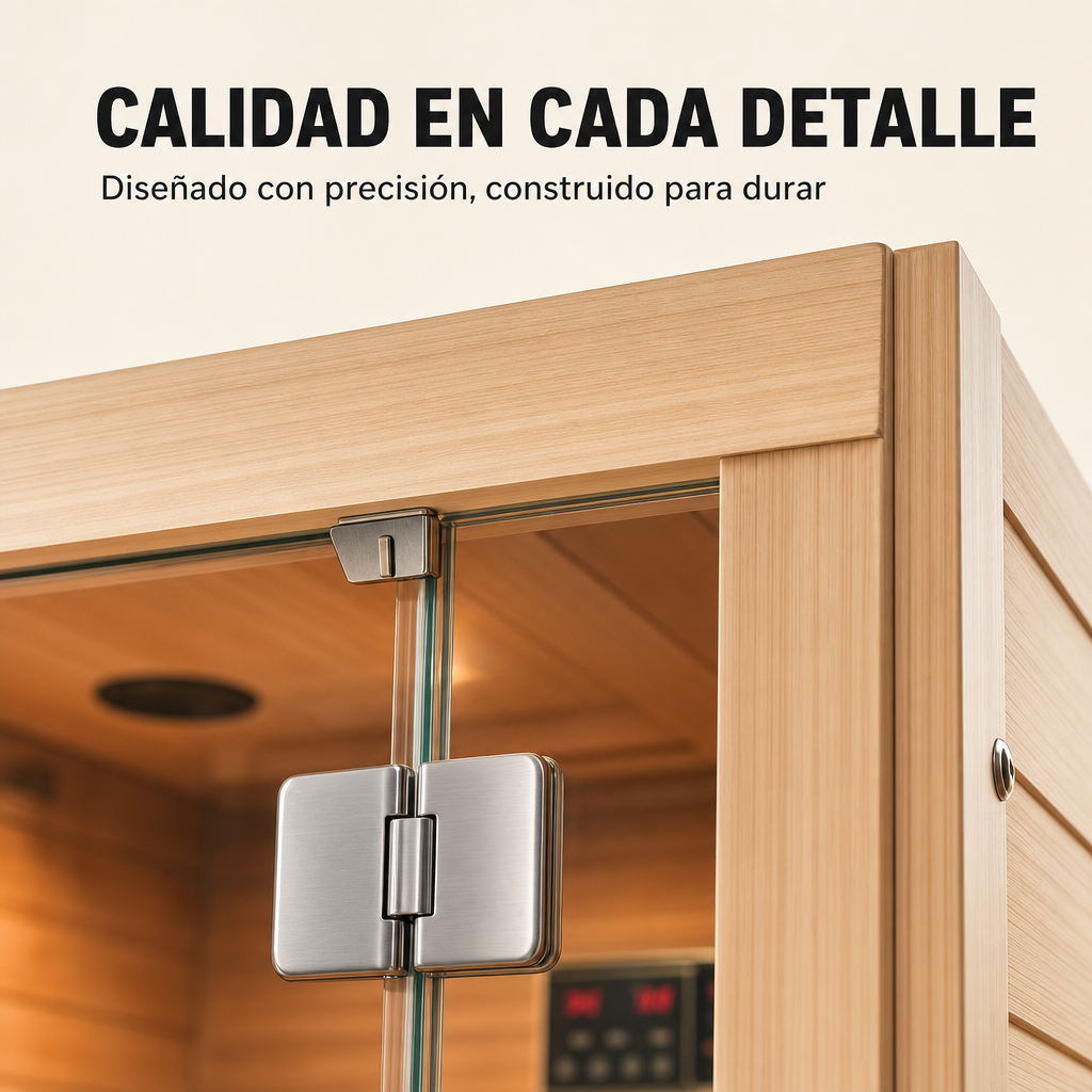 Sauna a infrarossi per 2 persone con 5 pannelli, Bluetooth e controllo digitale