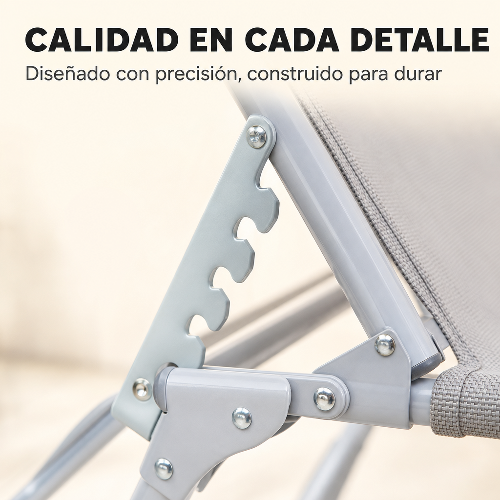 Chaise longue pliante inclinable avec parasol réglable, coussin et poche latérale pour jardin et plage