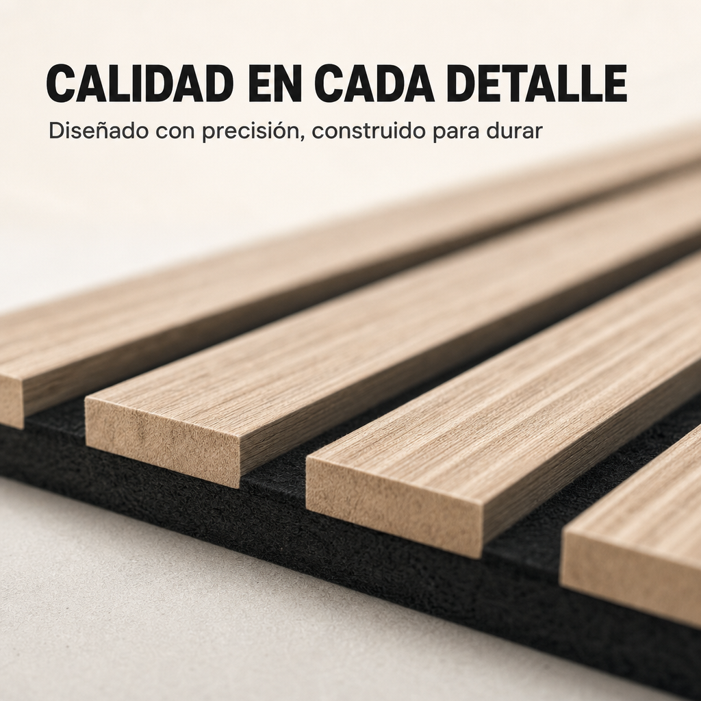 Painel Acústico Decorativo MDF Efeito Madeira com Feltro 120x60 cm Pack 4