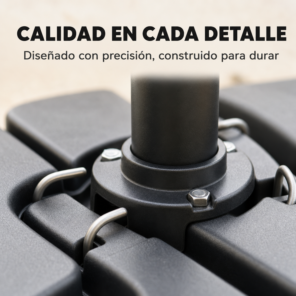 Base modulaire pour parasol 4 pièces remplissable noire