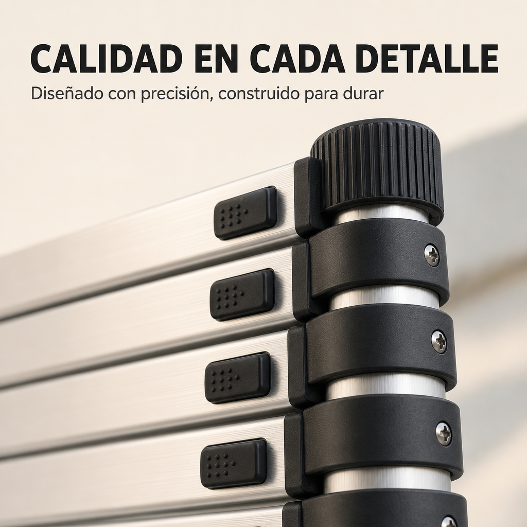 Escalera Telescópica De Aluminio Plegable 3,8 m