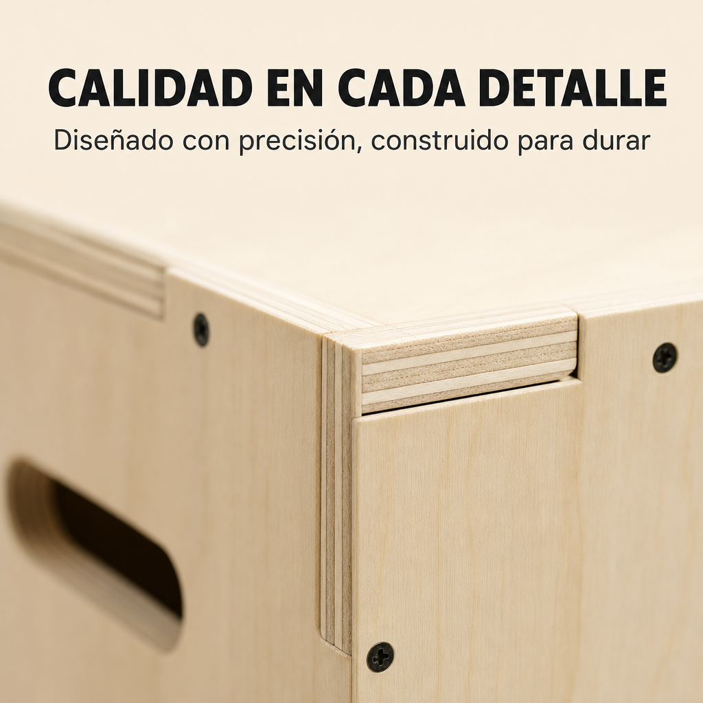 Plyometrische houten box met drie hoogtes