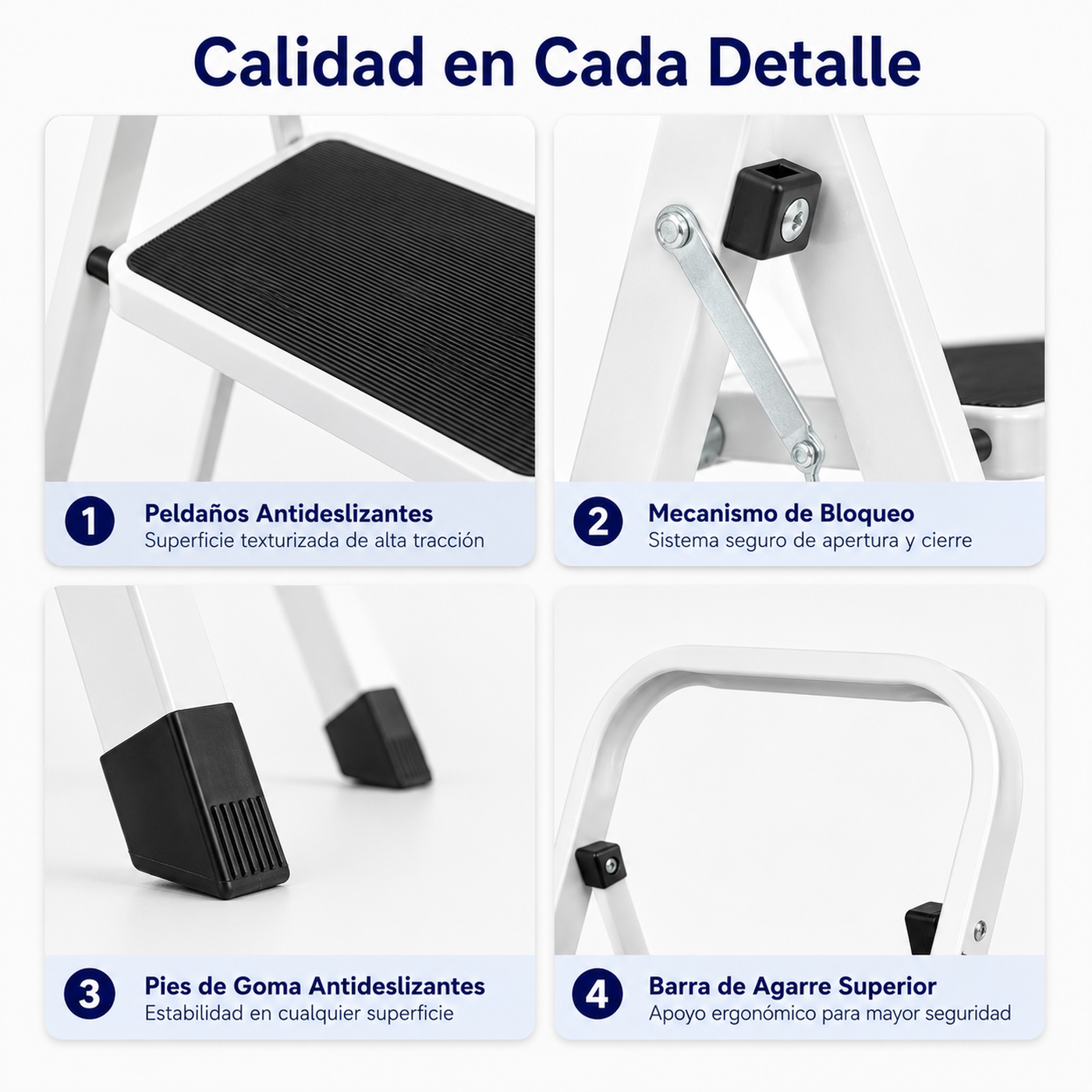 Scala Pieghevole 4 Gradini con Piattaforma Antiscivolo