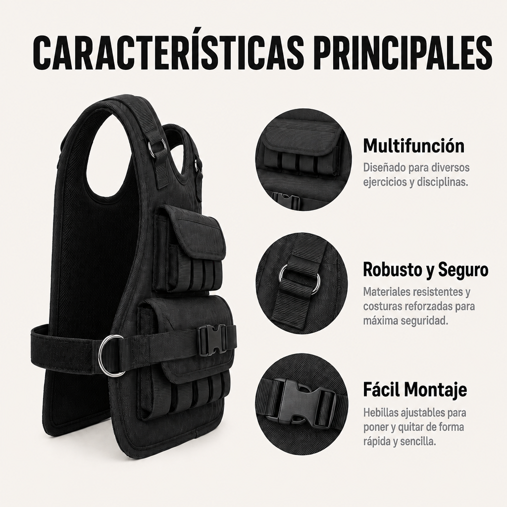 Gilet lesté ajustable pour entraînement fitness et course