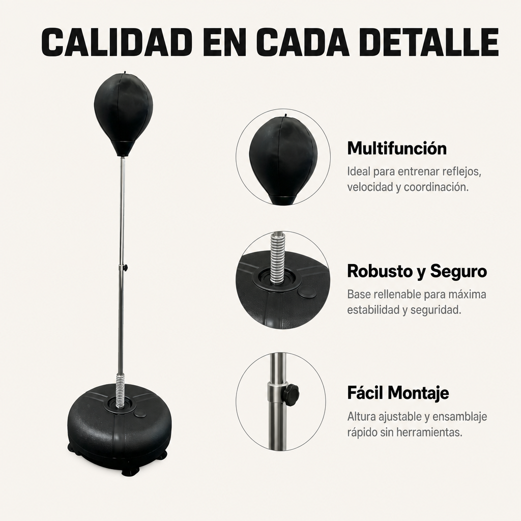 Saco de Boxe de Pé Ajustável com Base Recheável