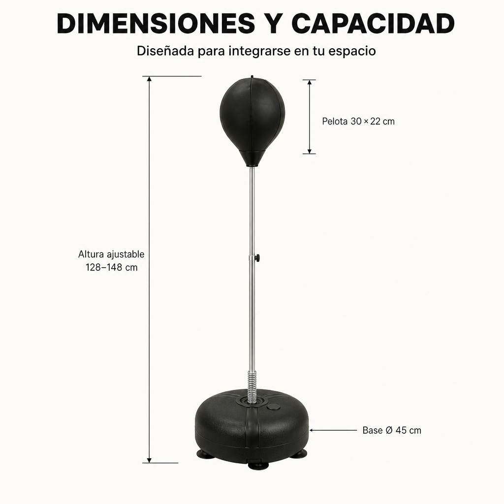 Saco de Boxe de Pé Ajustável com Base Recheável