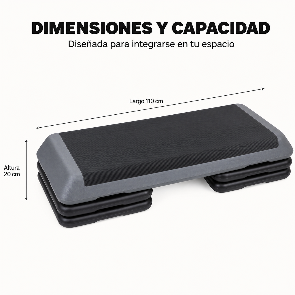 Banco Step Aeróbico Ajustable Antideslizante
