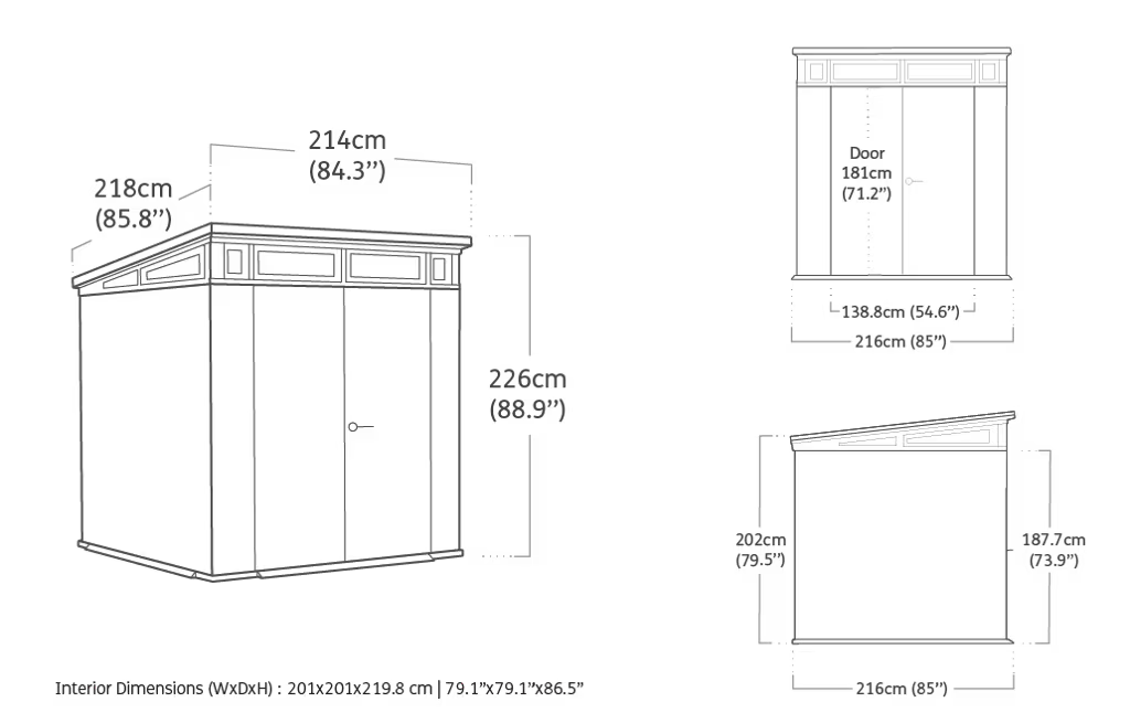 Keter - Casota de exterior Signature Nogal 7x7 castanho