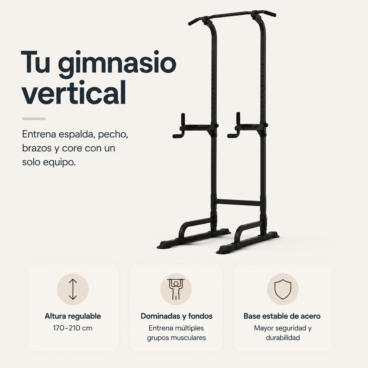 Torre per trazioni e dip multifunzione 170-210 cm