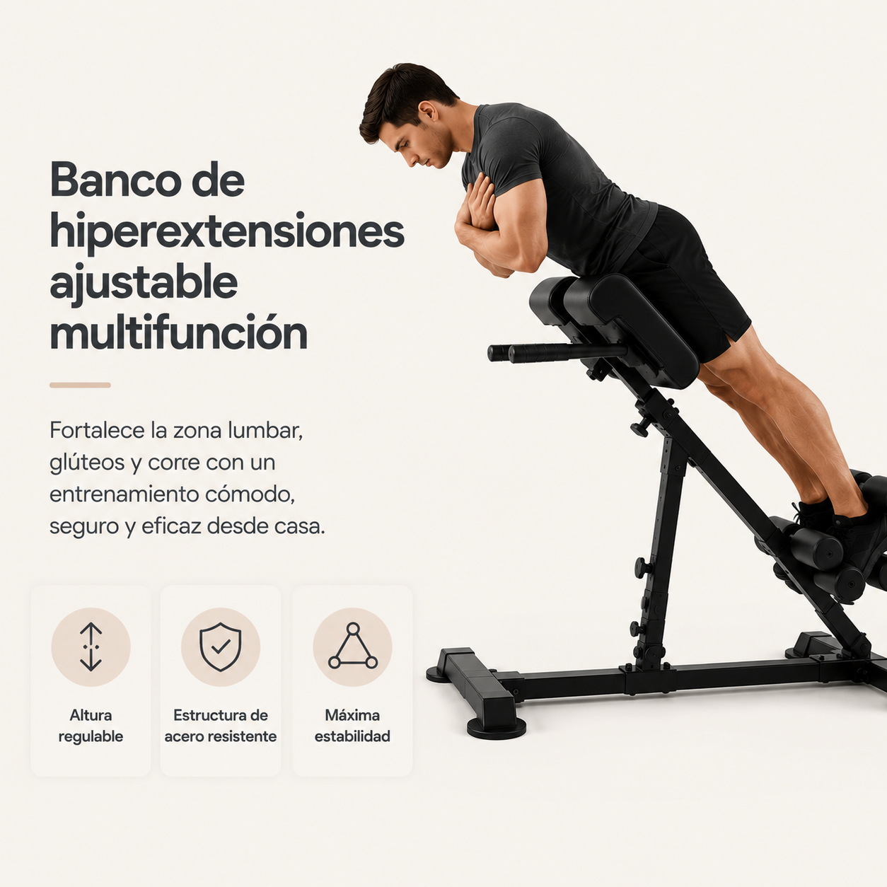 Banco de Hiperextensões Ajustável Multifuncional Cabra Romana