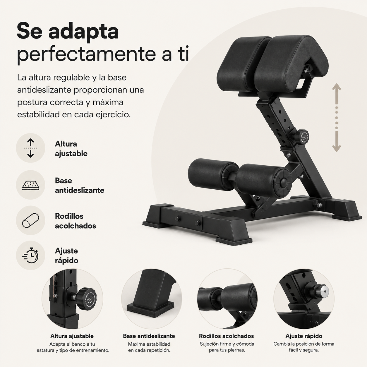 Banco de Hiperextensões Ajustável Multifuncional Cabra Romana