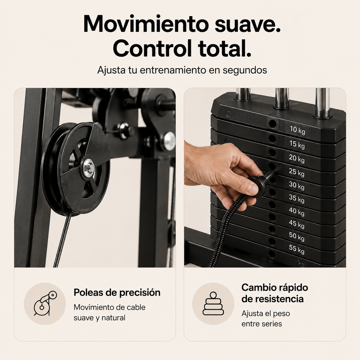 Estación de Musculación Multifunción con Poleas y Banco Ergonómico