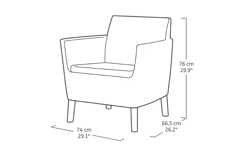 Keter - Außenmöbel-Set für 4 Personen Salemo Lounge Cappuccino