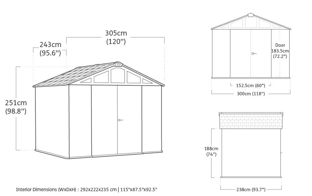 Keter - Cabane d'extérieur Stronghold 10x8 marron