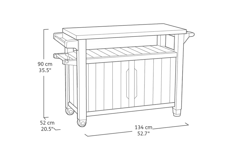 Keter - Meuble barbecue extérieur grand marron