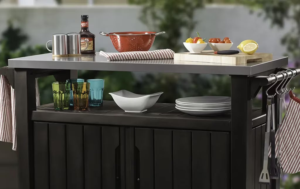 Keter - Meuble barbecue extérieur grand marron