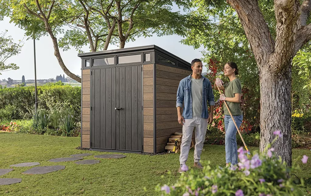 Keter - Casota de exterior Signature Nogal 7x7 castanho