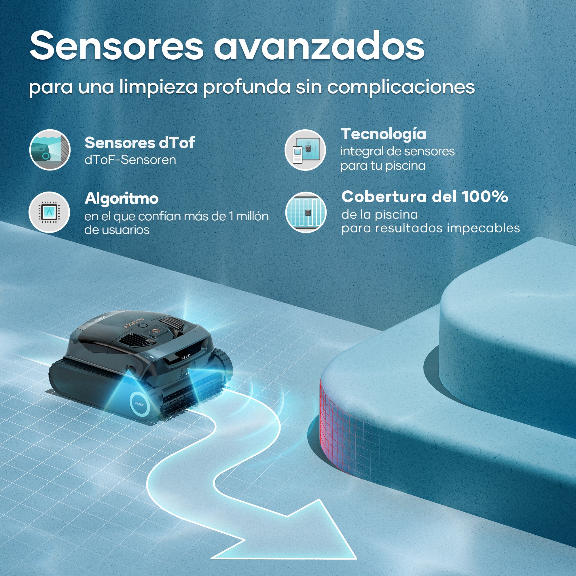 Aiper X1 Robot Limpiafondos de piscina de batería sin cable - BricoandPool