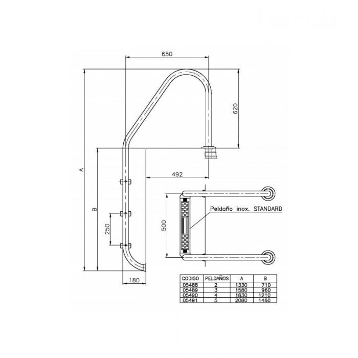 AstralPool - Escalera Inox. Standard Para Piscina - BricoandPool
