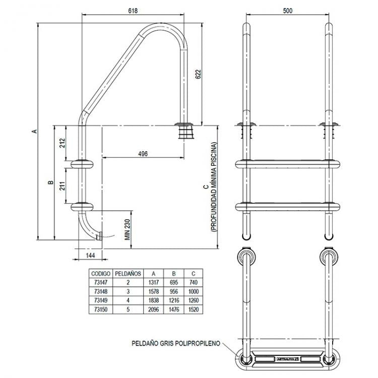 Astralpool - Escalera Komfy AstralPool - BricoandPool